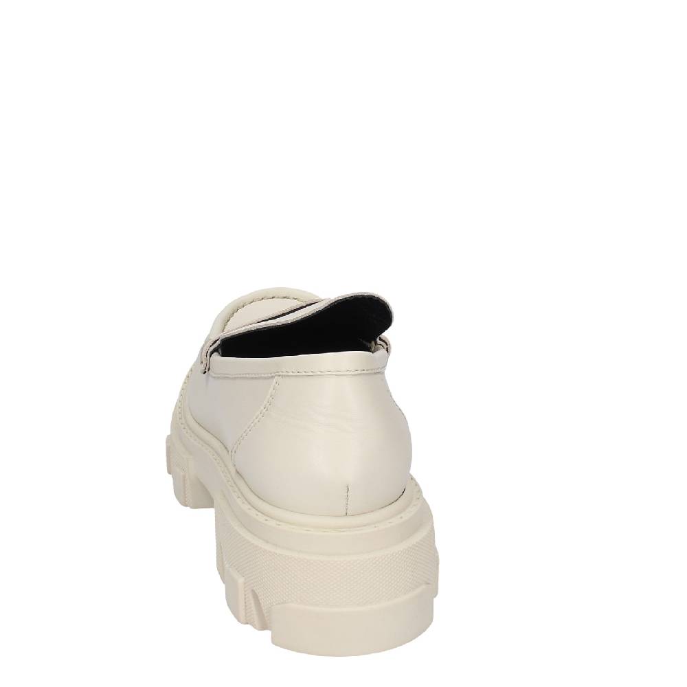 scarpe donna STOKTON mocassini beige pelle EY944 Presa