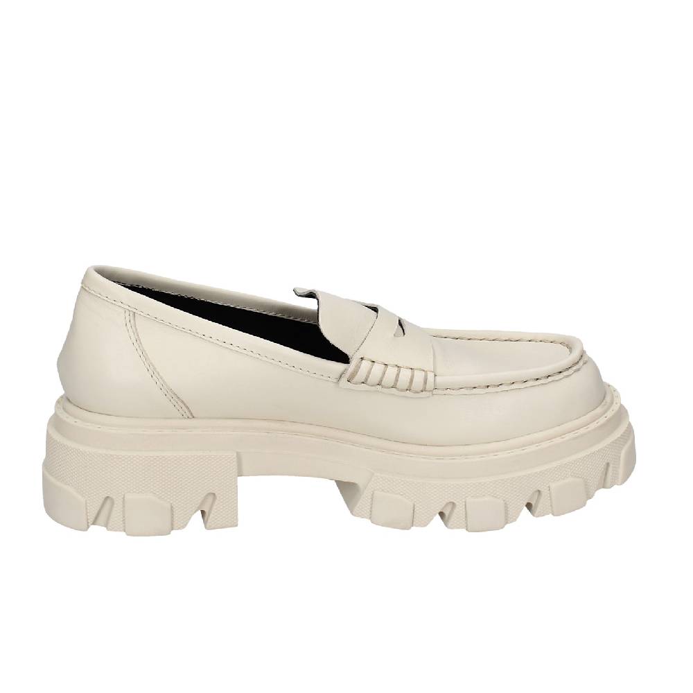 scarpe donna STOKTON mocassini beige pelle EY944 Presa