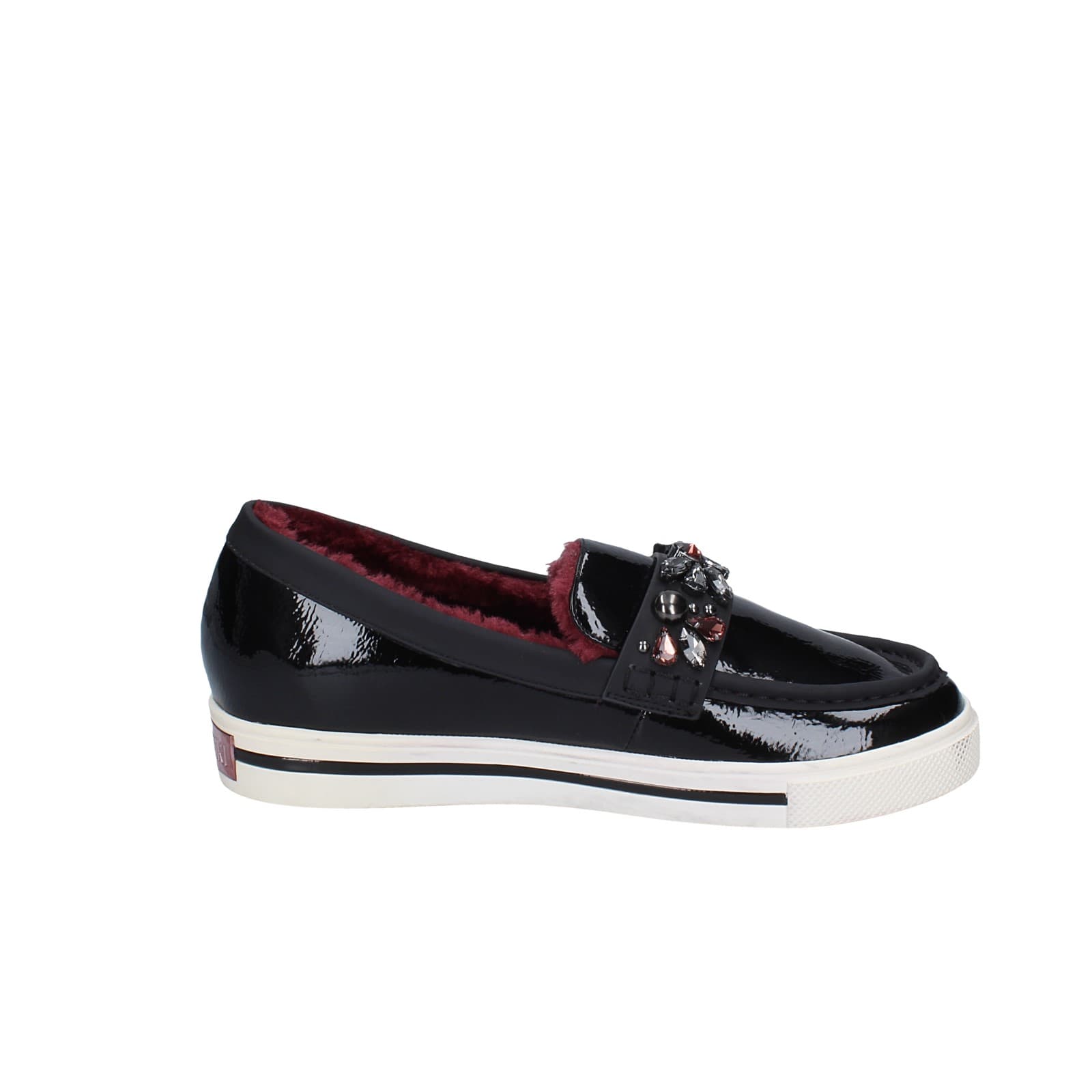 scarpe donna LUCIANO BARACHINI mocassini nero vernice EY169 Saldi