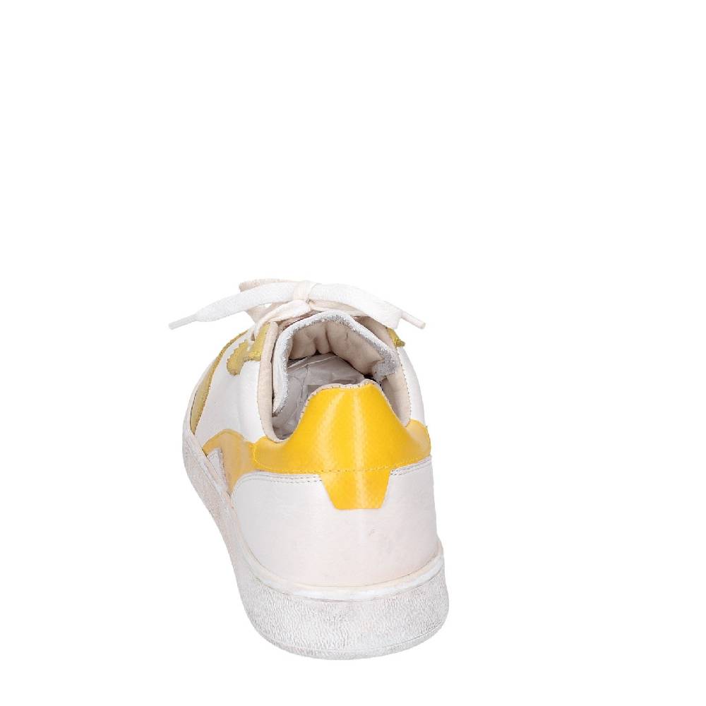 scarpe donna MOMA sneakers bianco pelle giallo 49402A VINTAGE EX506 Negozio