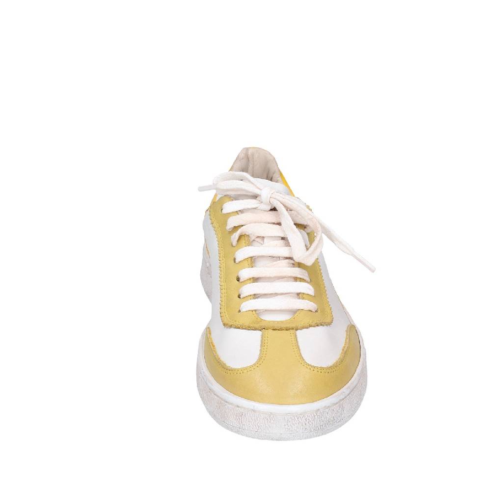 scarpe donna MOMA sneakers bianco pelle giallo 49402A VINTAGE EX506 Negozio
