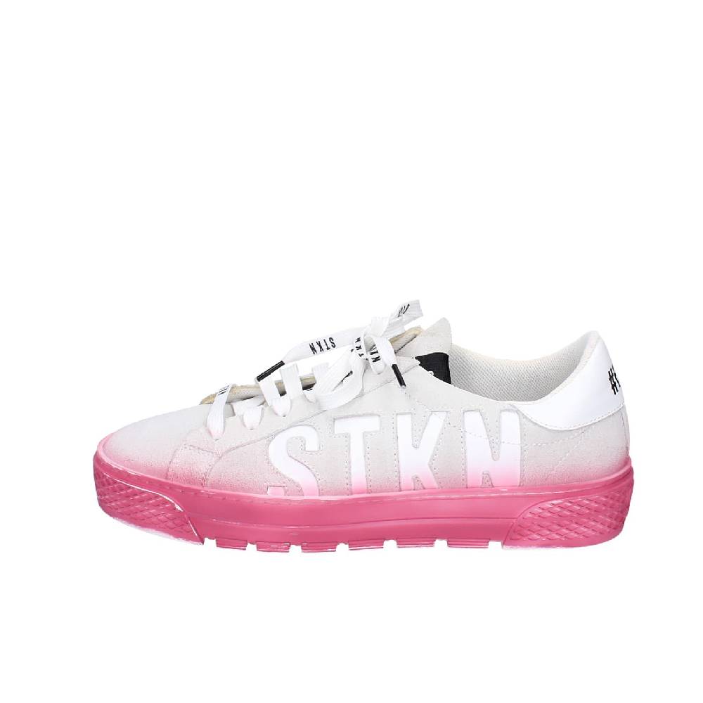 scarpe donna STKN sneakers grigio camoscio rosa EY134 Nuovo