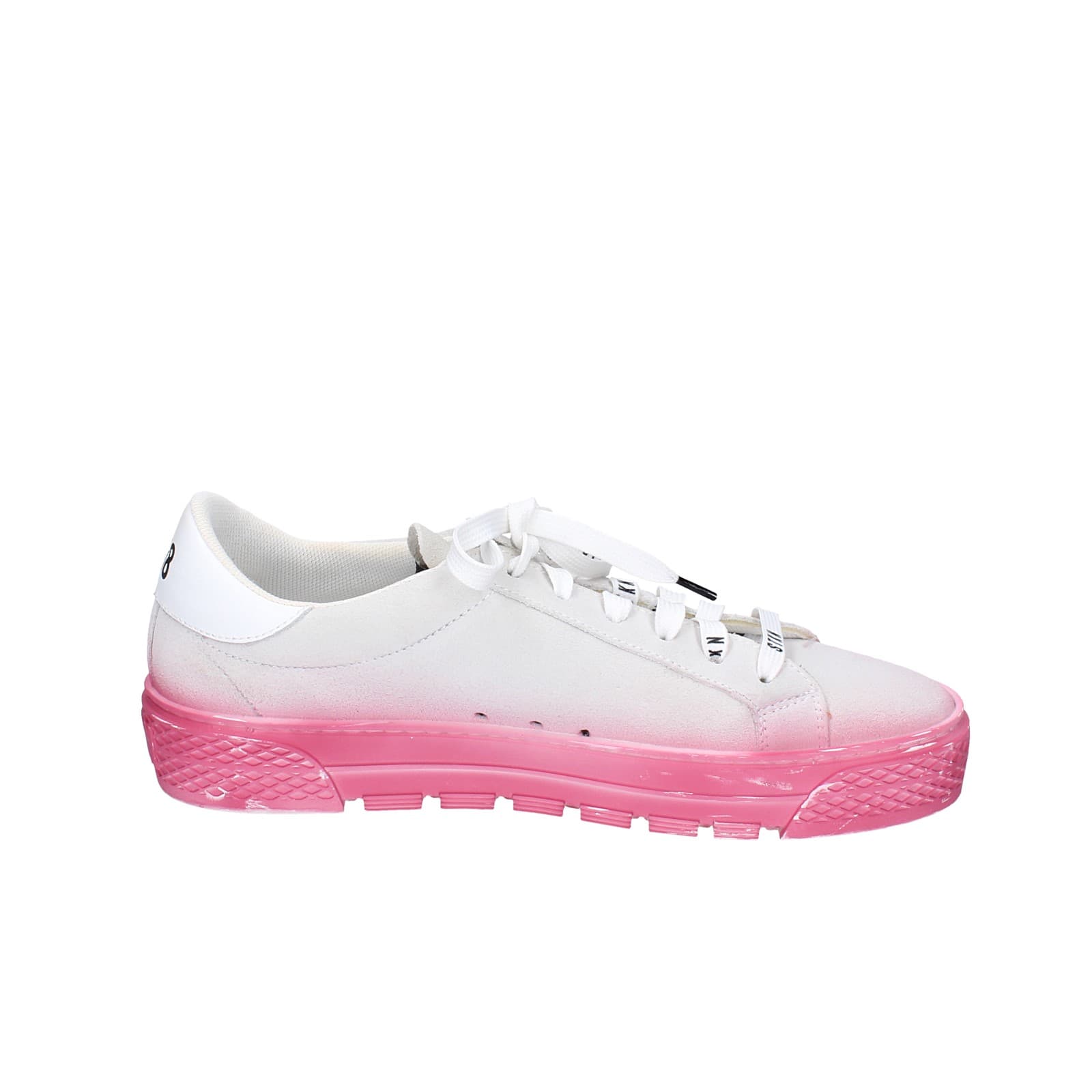 scarpe donna STKN sneakers grigio camoscio rosa EY134 Nuovo