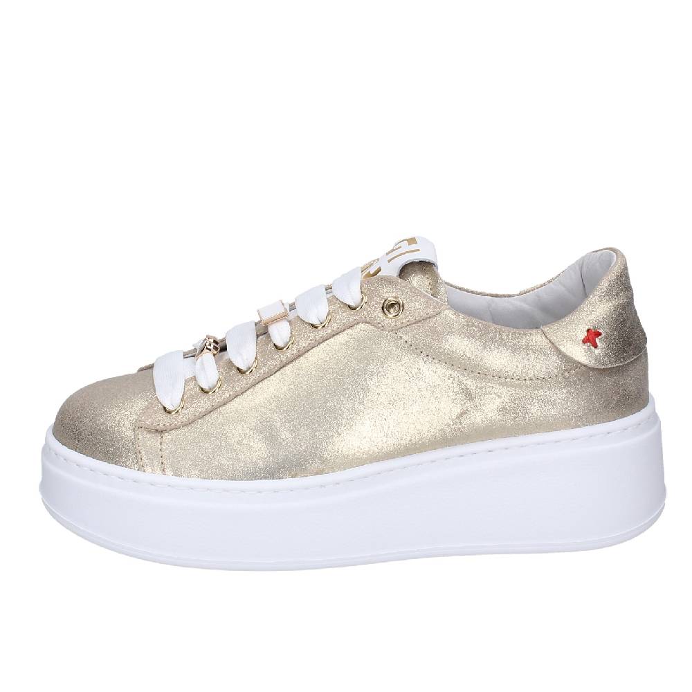 scarpe donna GIO+ sneakers platino pelle camoscio EX580 Qualità