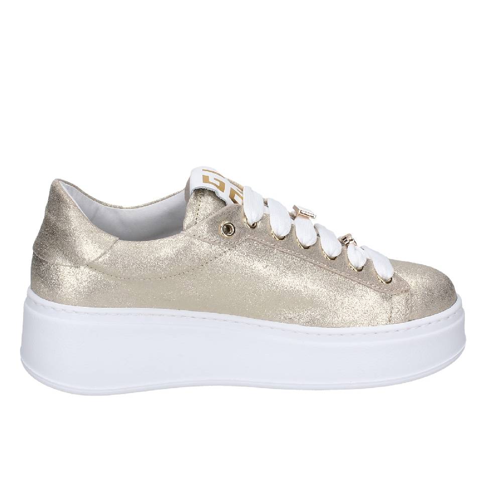 scarpe donna GIO+ sneakers platino pelle camoscio EX580 Qualità