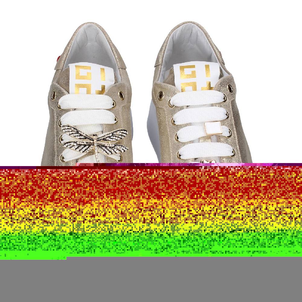 scarpe donna GIO+ sneakers platino pelle camoscio EX580 Qualità