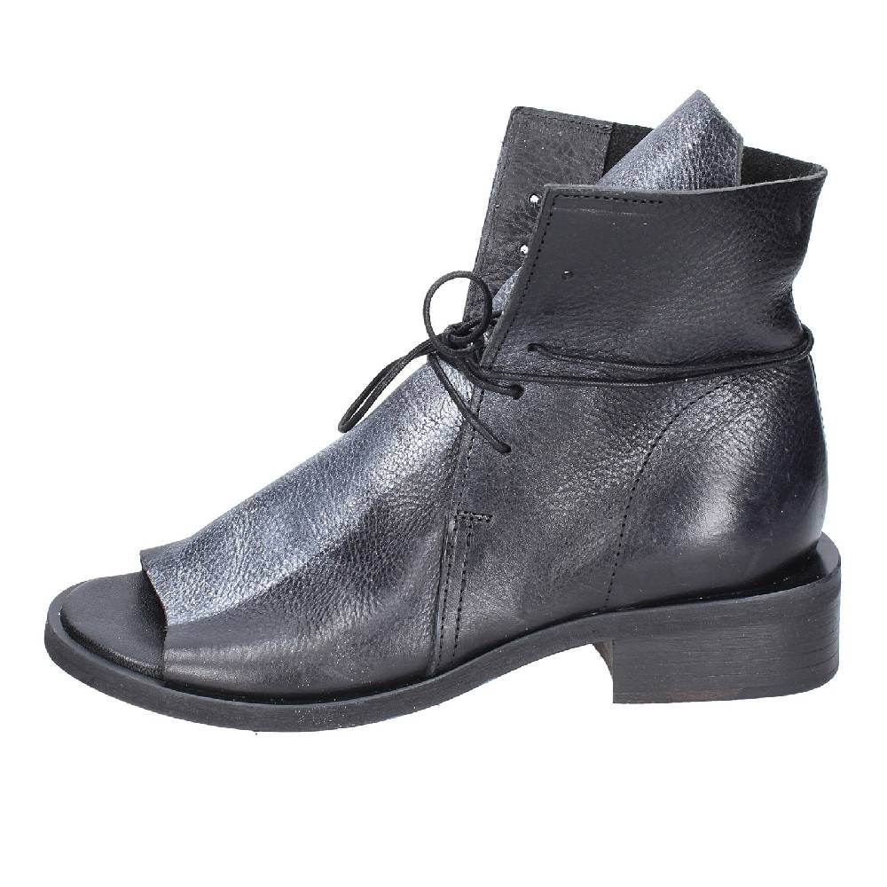 scarpe donna MOMA stivaletti nero pelle argento 35402I VINTAGE EX398 Grandi sconti