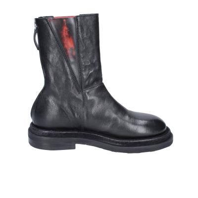 scarpe donna MOMA stivaletti nero pelle rosso 1CW339 VINTAGE BD939 Affare Del Giorno