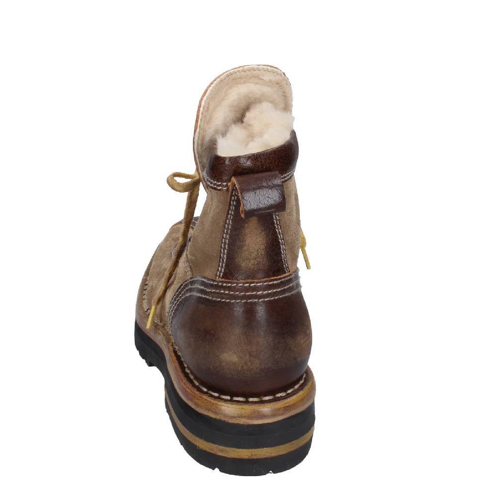 scarpe donna MOMA stivaletti marrone camoscio beige pelle 81301B EY576 Super Saving Price