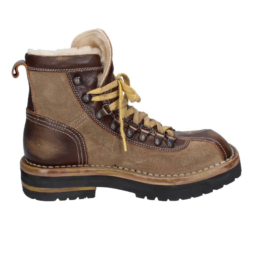 scarpe donna MOMA stivaletti marrone camoscio beige pelle 81301B EY576 Super Saving Price