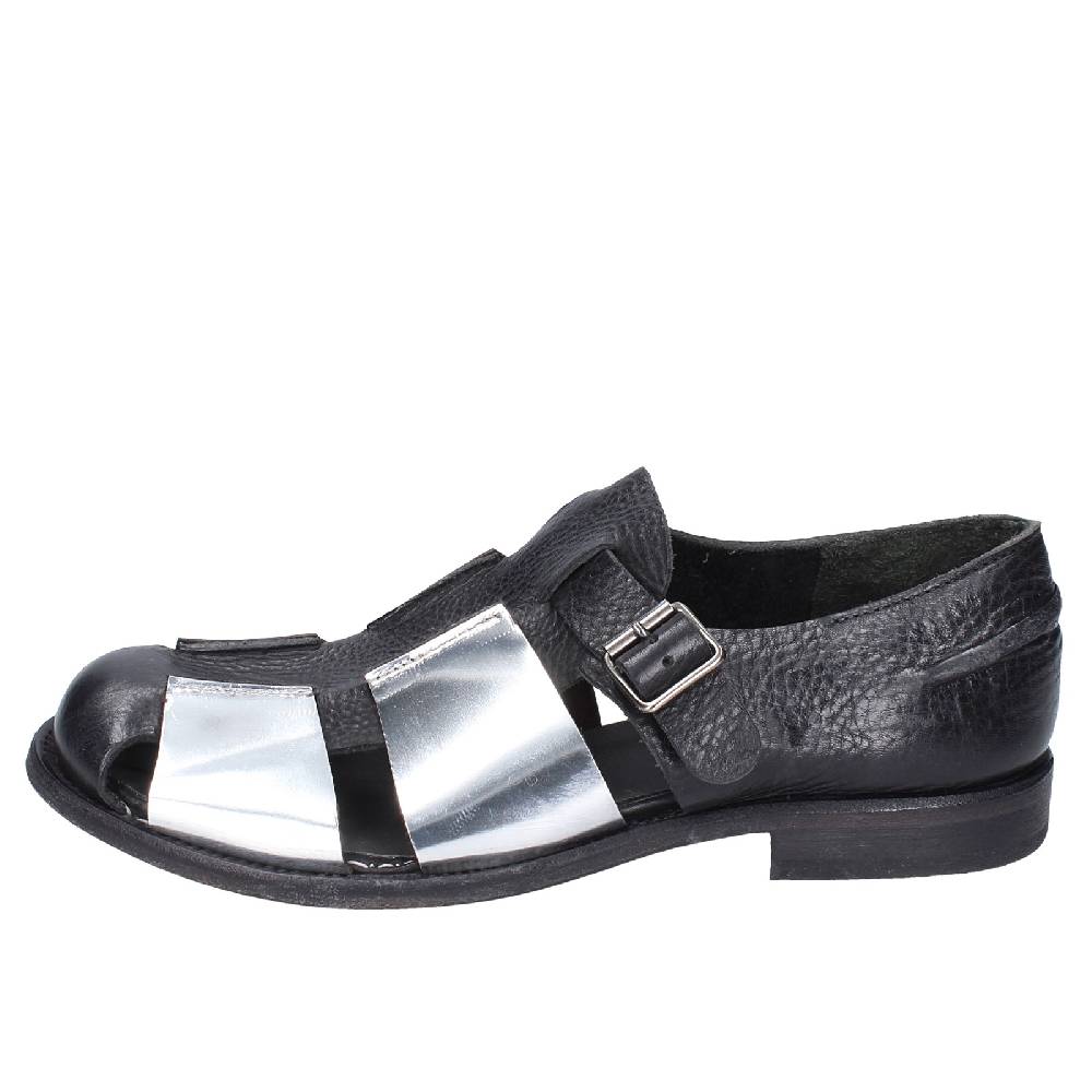 scarpe donna MOMA sandali nero pelle argento 40401G VINTAGE EX410 Hotsell