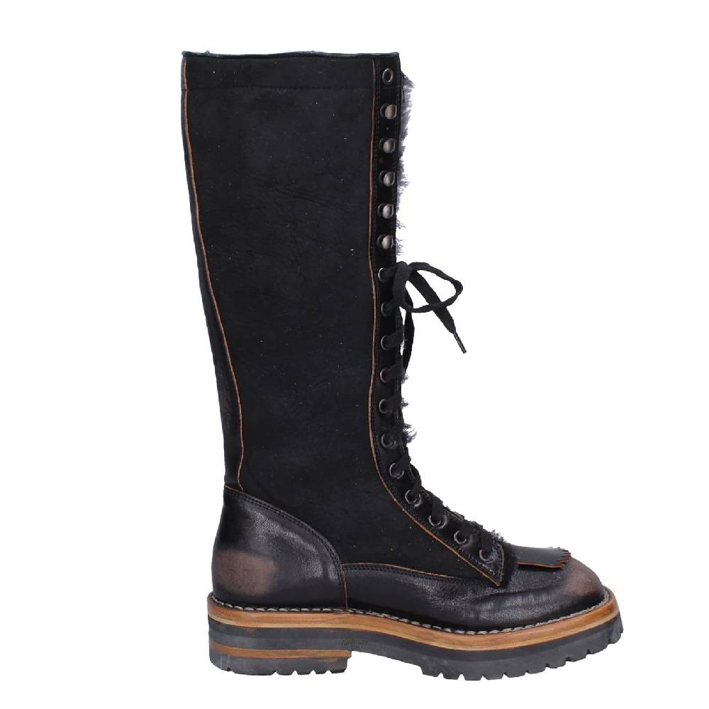 scarpe donna MOMA stivali nero camoscio pelle 81304D-VADO EY495 50% di sconto con spedizione gratuita