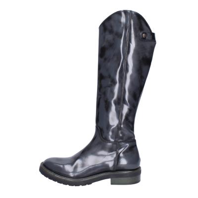 scarpe donna MOMA stivali grigio pelle lucida BK293 Esporta salva