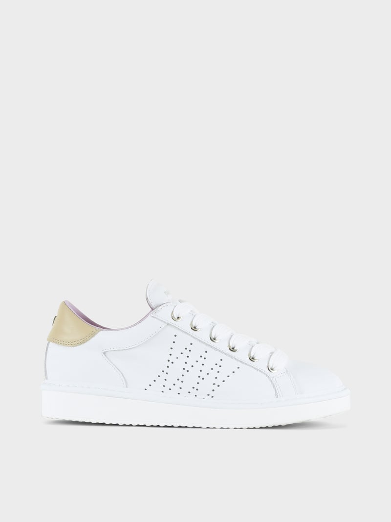 Panchic SCARPA ALLACCIATA P01 DONNA IN PELLE BIANCO-SABBIA Pezzi Unici