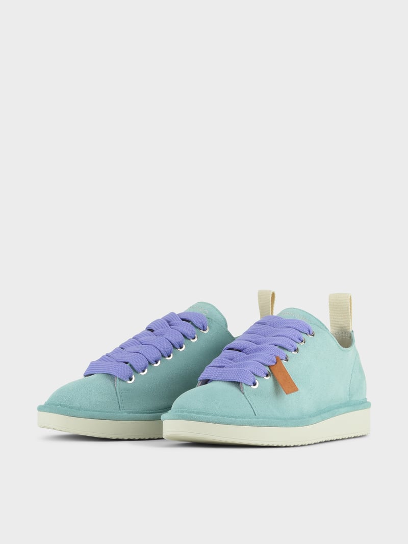 Panchic SCARPA ALLACCIATA P01 DONNA IN SUEDE ACQUAMARINA-VIOLA Promozione temporanea