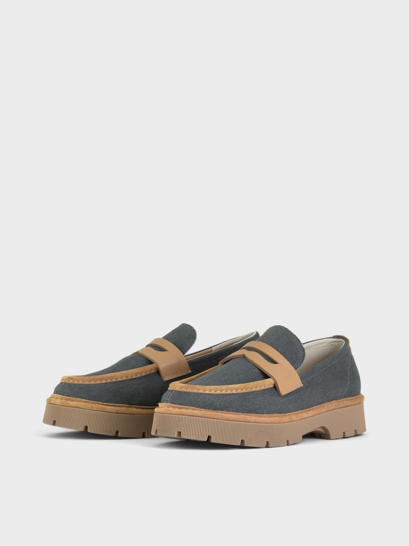 Panchic SLIP ON P99 UOMO IN LINO E SUEDE ASFALTO Fino al 65% di sconto