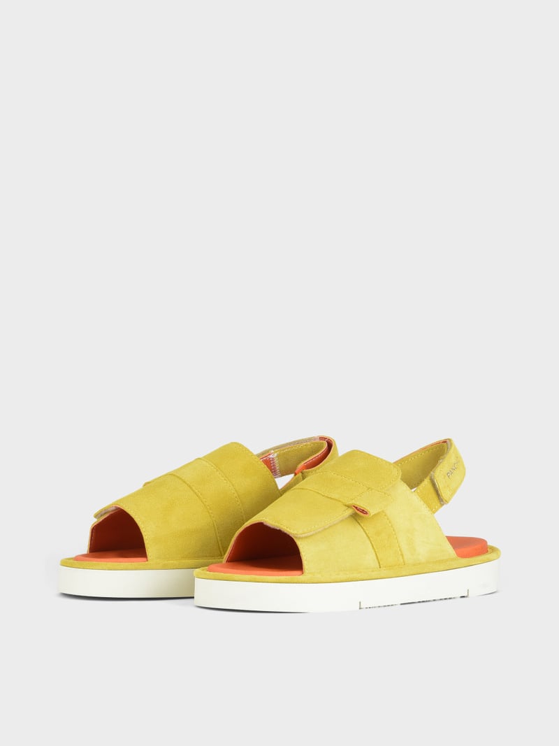 Panchic SANDALO P67 UOMO IN SUEDE E MICROFIBRA GIALLO Sostegno trimestrale