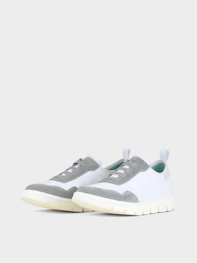 Panchic SLIP ON P05 UOMO IN NYLON E SUEDE BIANCO-GRIGIO Solo un giorno rimasto