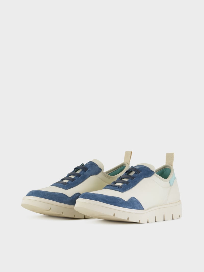 Panchic SLIP ON P05 UOMO IN NYLON E SUEDE NEBBIA-BLUE-ACQUAMARINA Super sconto