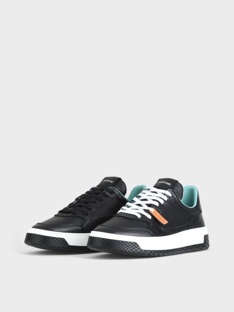 Panchic SNEAKER LOW P02 UOMO IN PELLE NERO Sconti questo mese