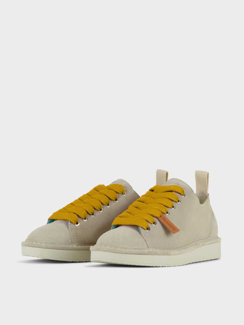 Panchic SCARPA ALLACCIATA P01 UOMO IN SUEDE NEBBIA-GIALLO Italia