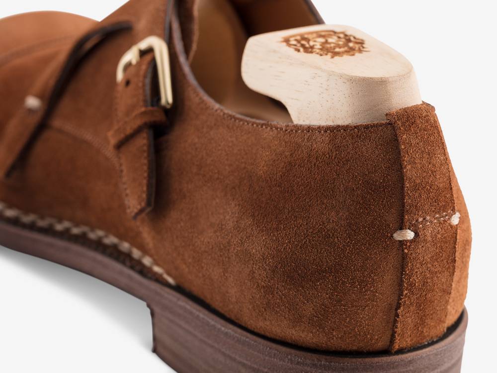 Paolo Sartori Double Monkstrap in Calf Suede Snuff Doppia Fibbia in Vitello Scamosciato Snuff Offerta