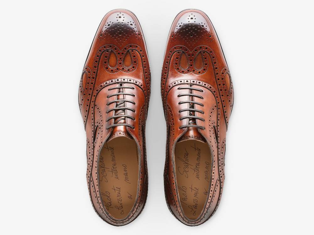 Paolo Sartori Oxford in Antiqued Cognac Leather Oxford in pelle Anticata Cognac Hotsell