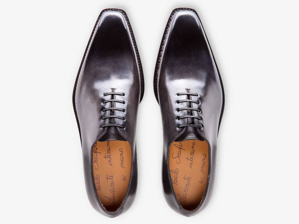 Paolo Sartori Art. 175B Oxford in pelle Anticata Grigio Vendita Calda