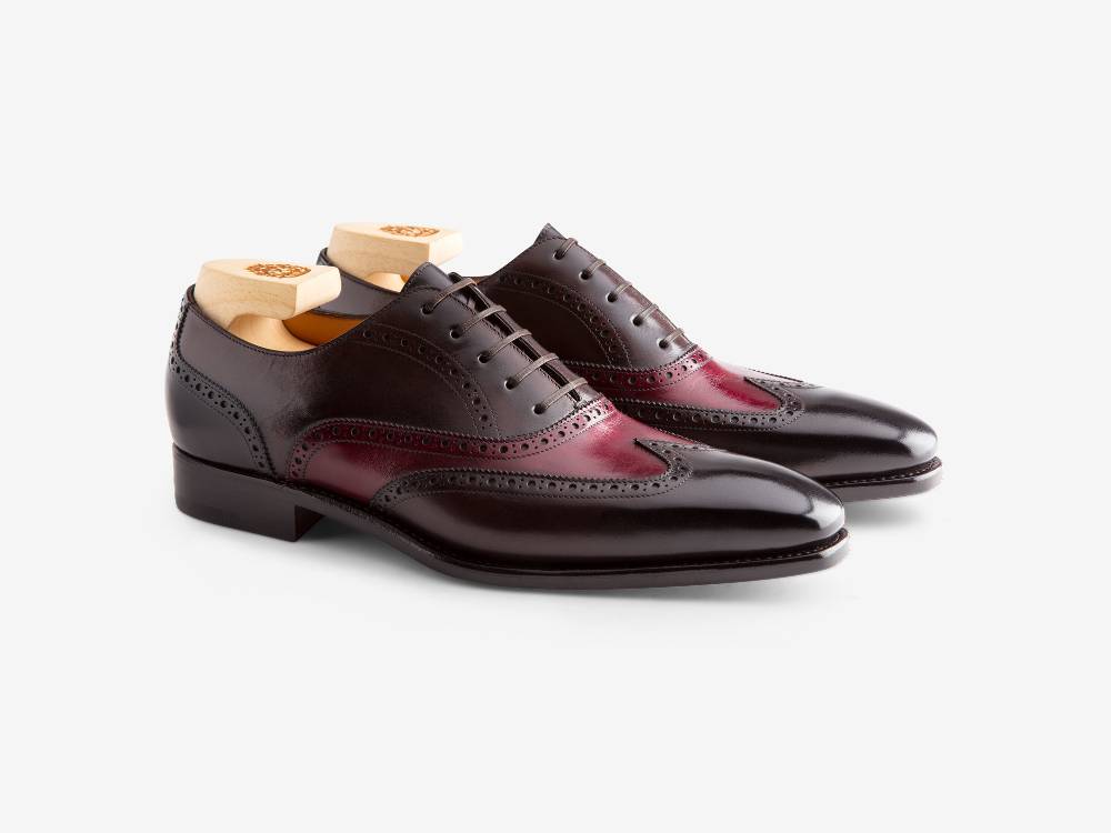 Paolo Sartori Art. 604 Oxford in Pelle Anticata Vietri Bordeaux Black Qualità