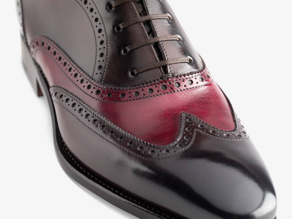 Paolo Sartori Art. 604 Oxford in Pelle Anticata Vietri Bordeaux Black Qualità