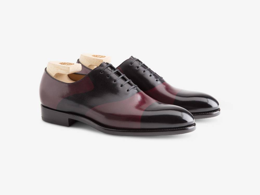 Paolo Sartori ART. 659 Oxford in pelle Dipinta a Mano Bordeaux e Nero Promozione