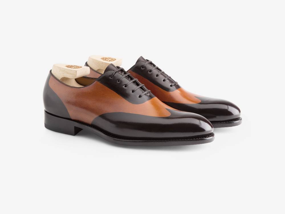 Paolo Sartori ART. 658 Oxford in pelle Dipinta a Mano Cognac e Vietri Spedizione Gratuita