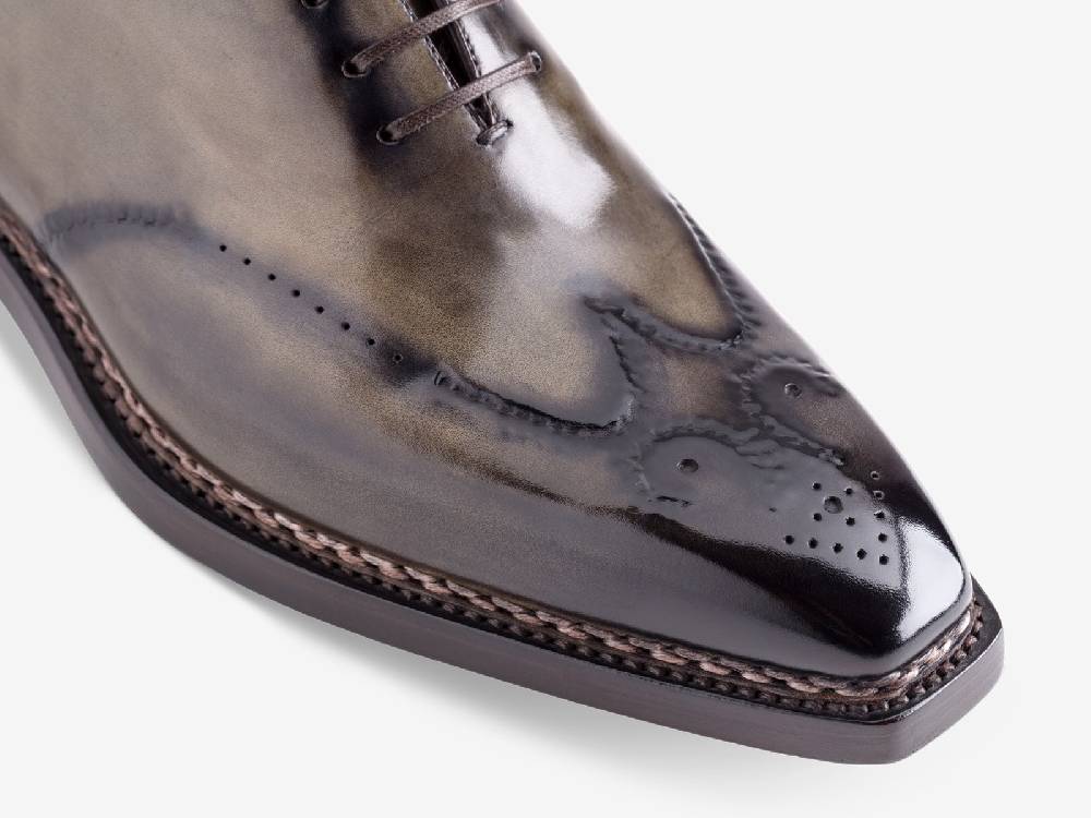 Paolo Sartori Art. 792 Oxford in Antiqued Verdegris Leather Fino Al -60%