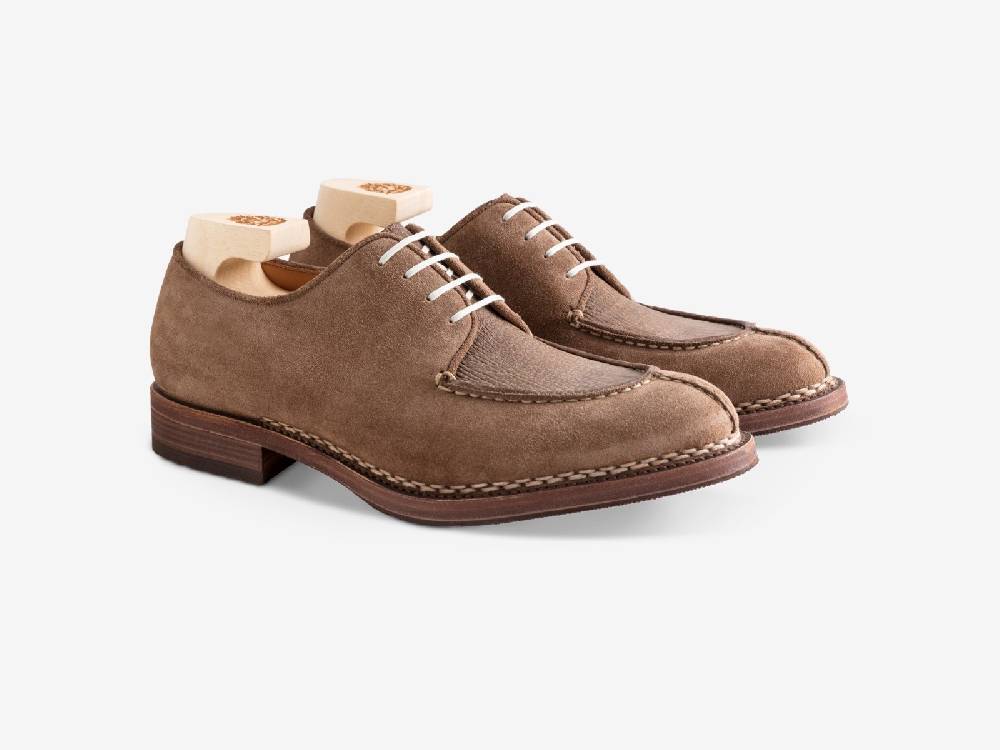 Paolo Sartori Art. 797 Derby in Cocco Suede and Shark Leather Sconto