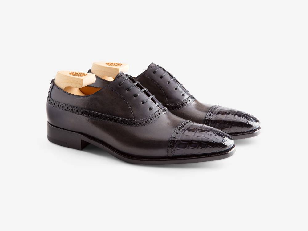 Paolo Sartori Art. 695 Oxford in pelle Anticata Grigio Vendita Economica