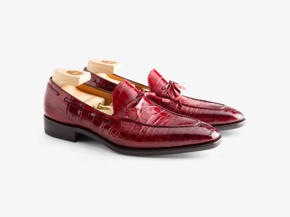 Paolo Sartori Art. 540 Mocassino in pelle Anticata Rubino Vendite Flash