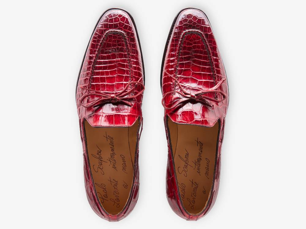 Paolo Sartori Art. 540 Mocassino in pelle Anticata Rubino Vendite Flash