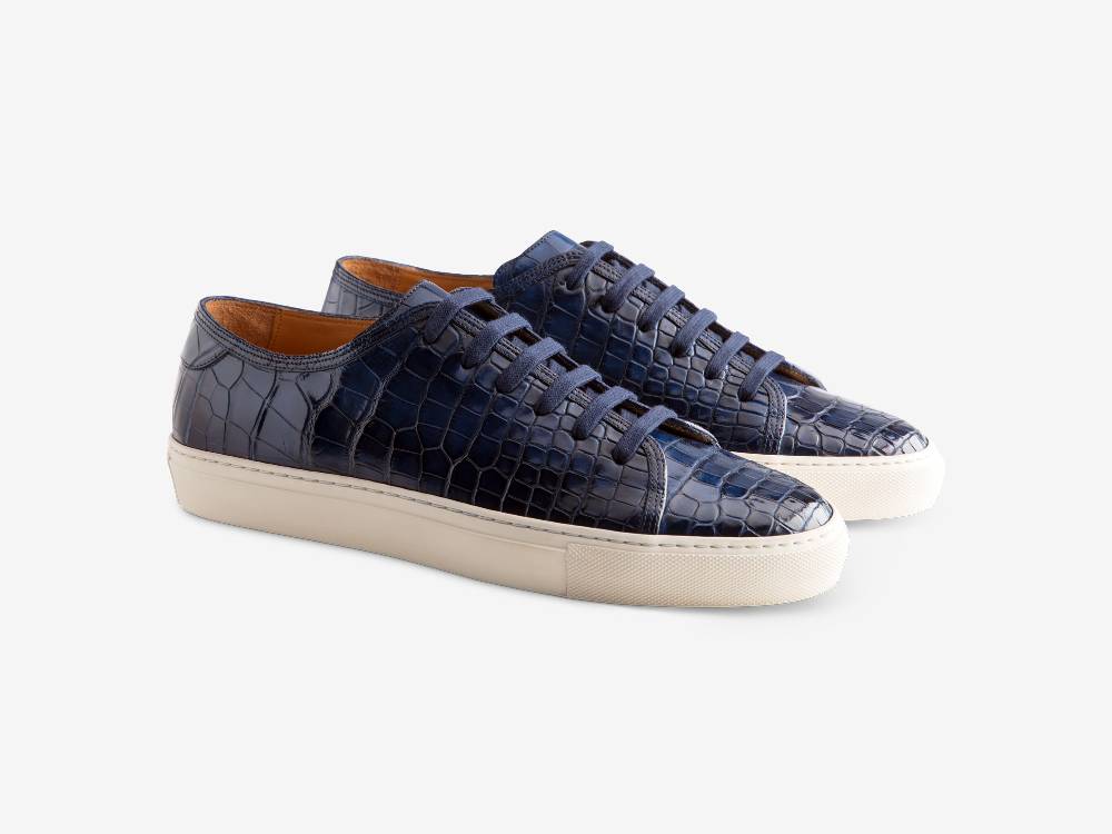 Paolo Sartori Art.Tenny1 Sneakers In Alligatore Anticata Oceano Negozio