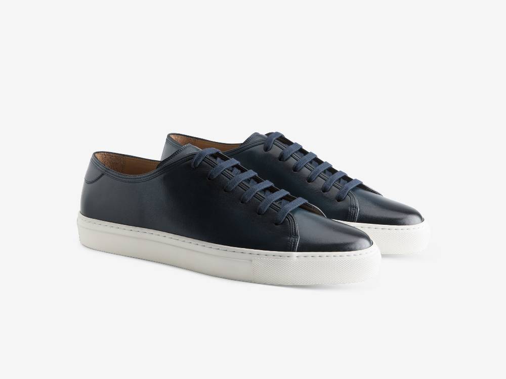 Paolo Sartori Art.Tenny1 Sneakers In Pelle Anticata Oceano In Saldo