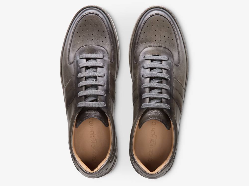 Paolo Sartori Art.Tenny2 Sneakers In Pelle Anticata Ardesia 2025