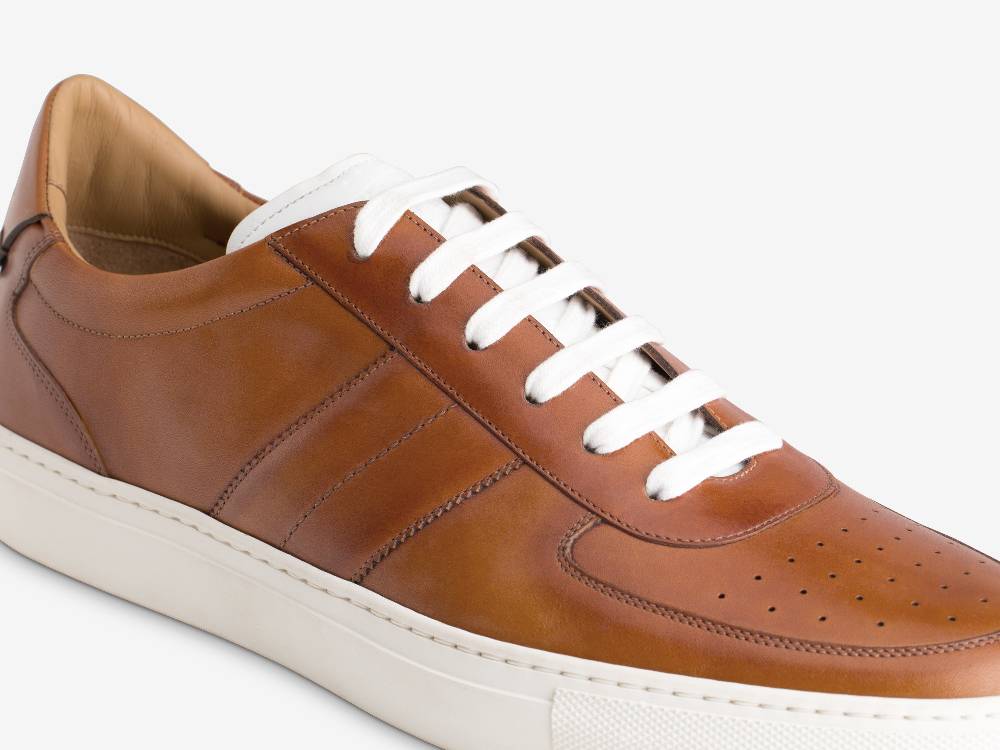 Paolo Sartori Art.Tenny2 Sneakers In Pelle Anticata Cognac Italy
