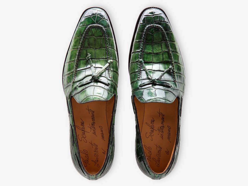 Paolo Sartori Art. 541 Mocassino in pelle Anticata Verde Smeraldo Italia