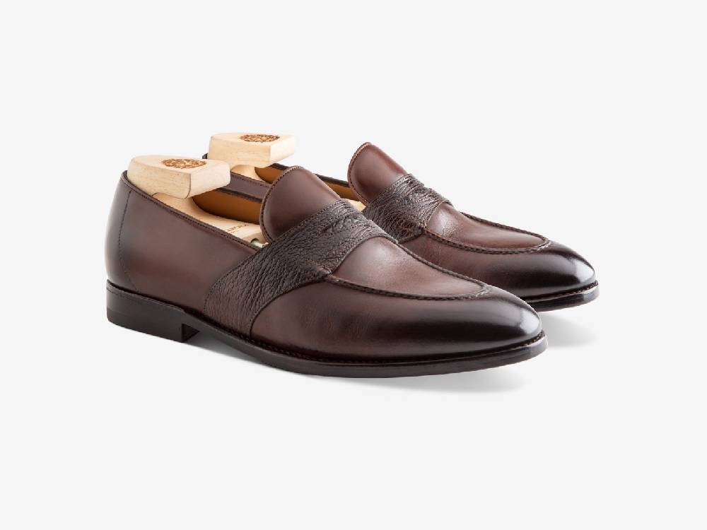 Paolo Sartori Art. 726 Loafer in Antiqued Montella Leather Vendita