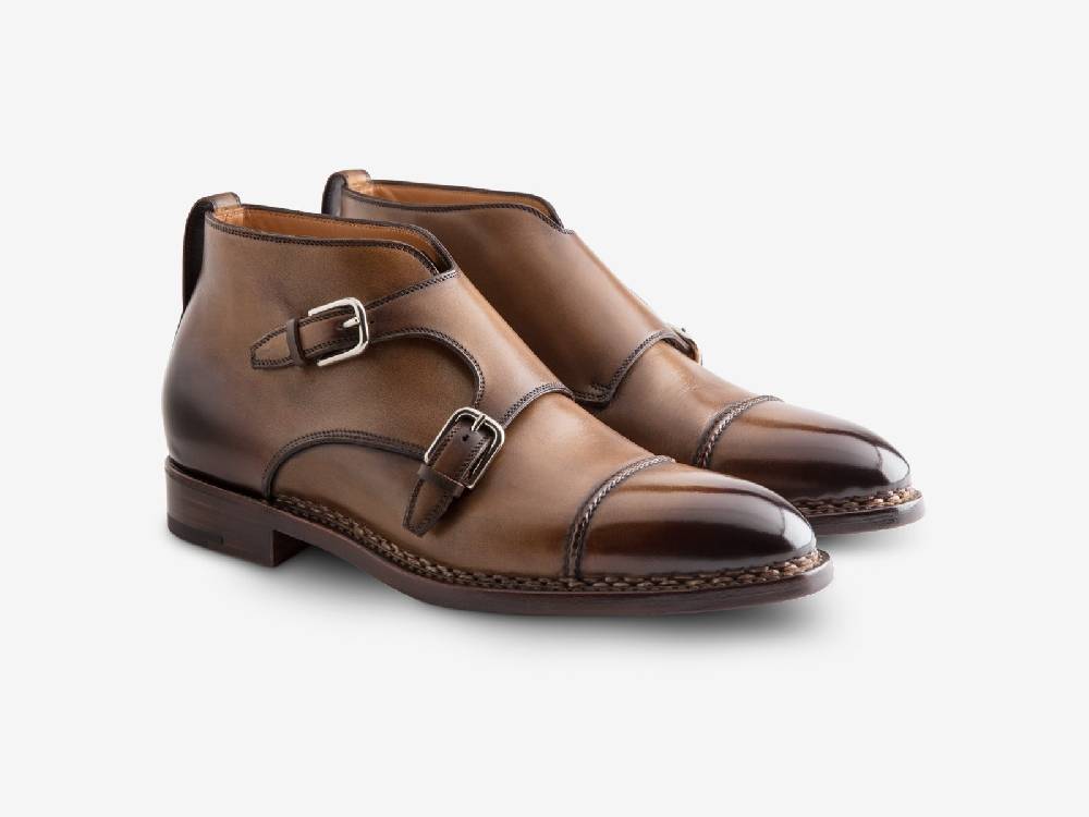 Paolo Sartori Art. 771 Boots Monkstrap in Antiqued Autunno Leather Offerta speciale