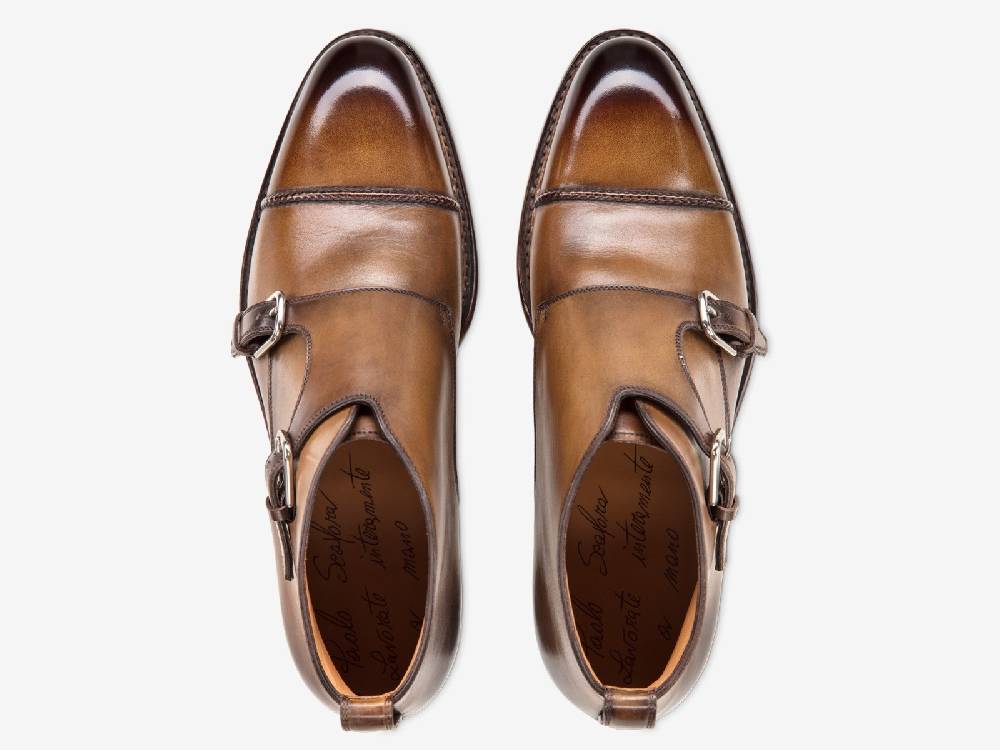 Paolo Sartori Art. 771 Boots Monkstrap in Antiqued Autunno Leather Offerta speciale