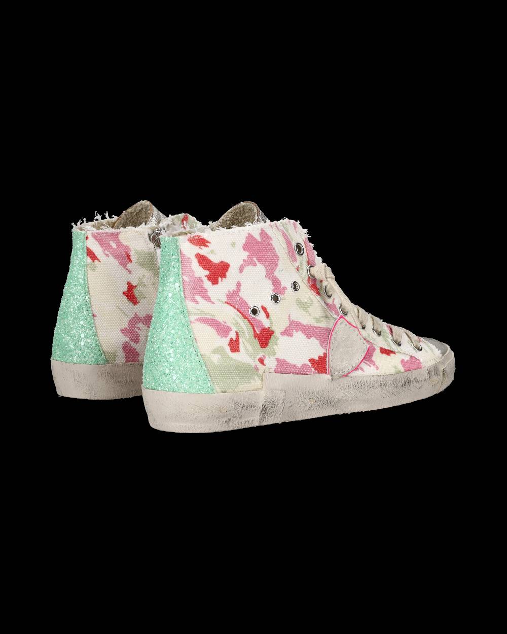 ﻿Philippe Model Sneaker alte Prsx High donna - verde e fucsia Sconto