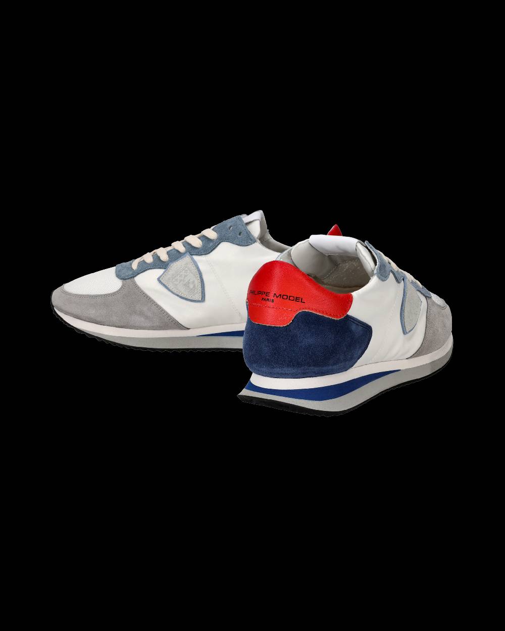 Philippe Model Sneakers Trpx da Uomo Bianche e Denim in Tessuto Tecnico Moda
