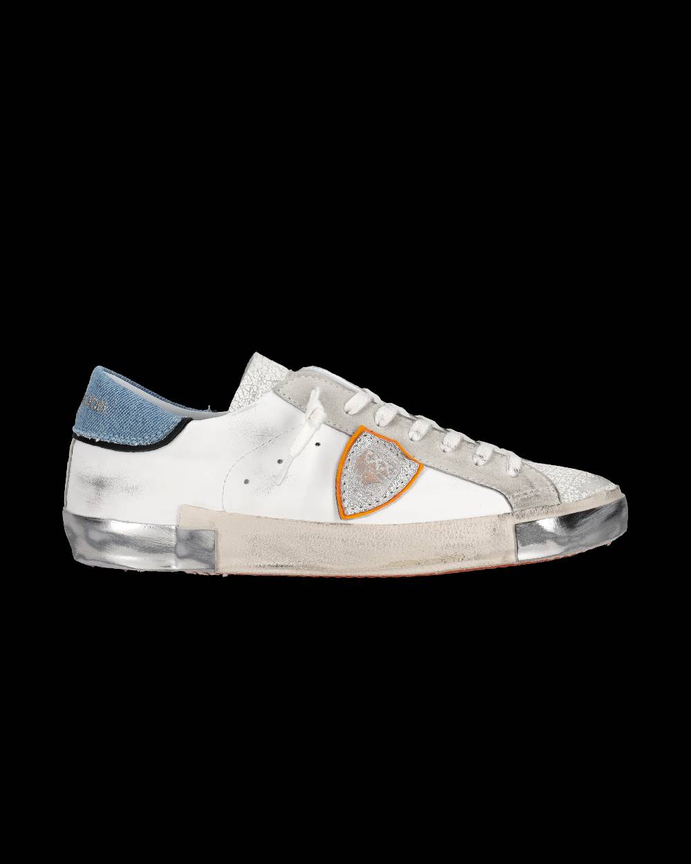 Philippe Model Sneaker basse Prsx uomo - bianco e azzurro In Linea
