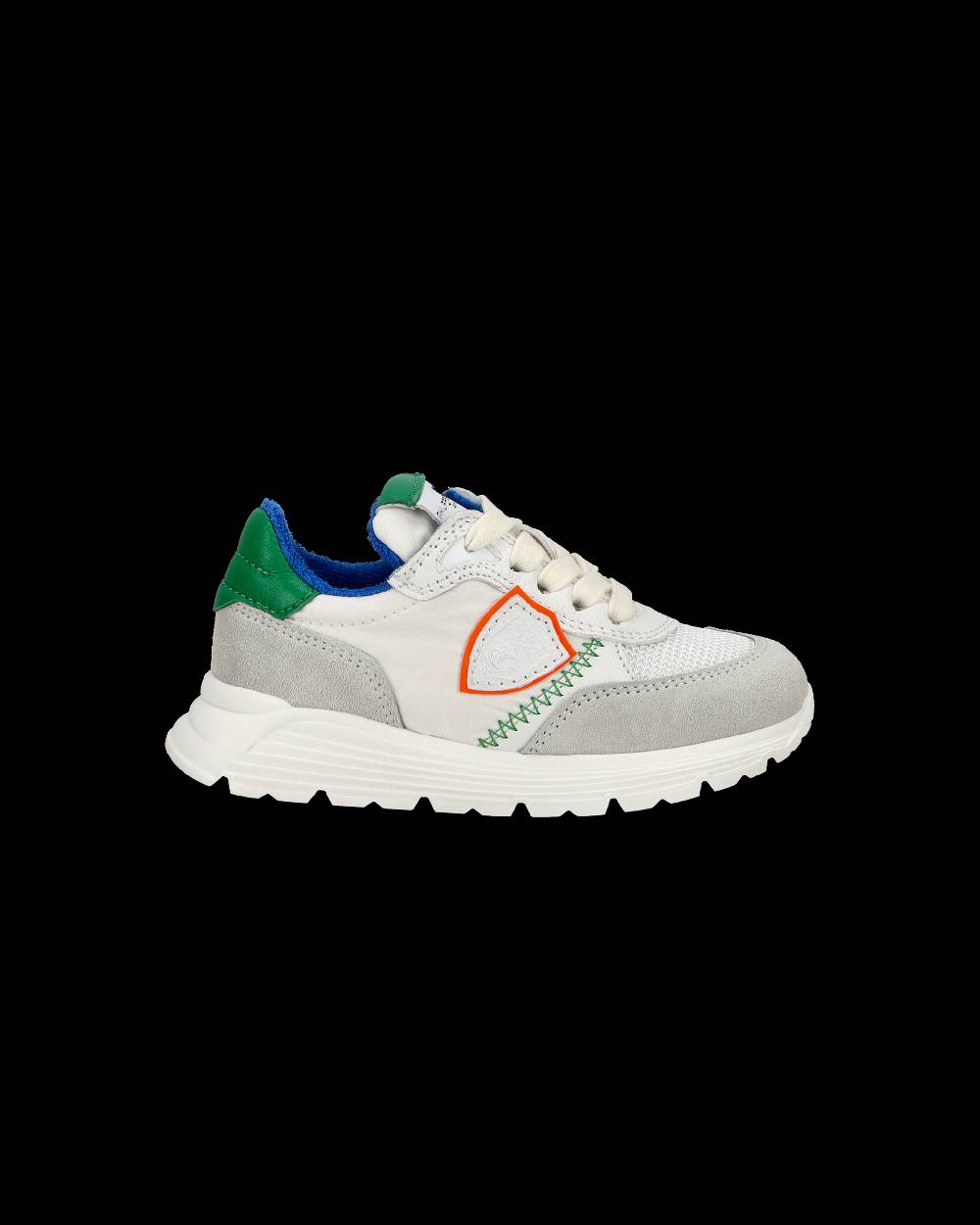 Philippe Model Sneakers basse Antibes Baby in nylon e pelle, Bianco Verde Ultimi tre giorni
