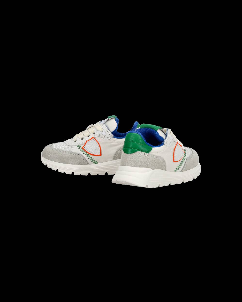 Philippe Model Sneakers basse Antibes Baby in nylon e pelle, Bianco Verde Ultimi tre giorni